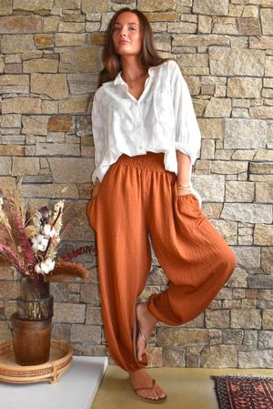 Basso Shirring Balloon Pant Rust